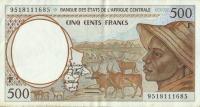 p301Fc from Central African States: 500 Francs from 1995